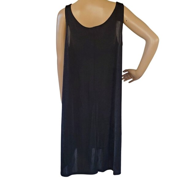 Vintage Fern Bratten Tank Tent Dress Women's 1X Black Knit Stretch Sleeveless - Picture 5 of 10